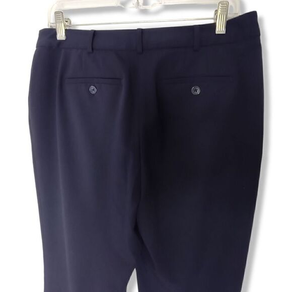 Liz Claiborne Navy Pants Elizabeth Dressy Straight Legs Poly Rayon Spandex 8 - Picture 2 of 7